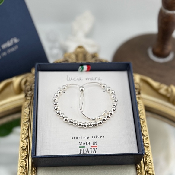 Lucia Mara Sterling Silver Beaded Bracelet – Made in Italy - Picture 3 of 7